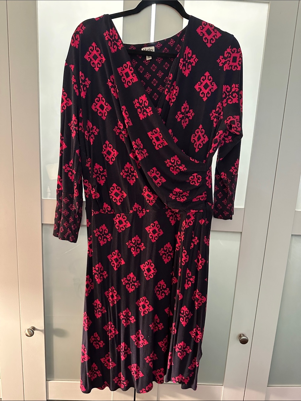 Hatley Black Dress with Pink Geometric Print - Long Sleeve